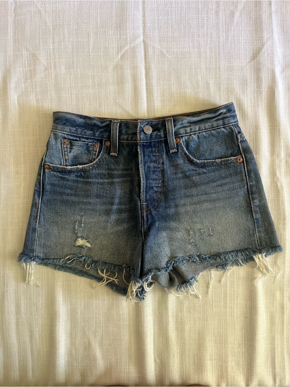 Levi's Dark Blue Denim Cutoff Shorts 25